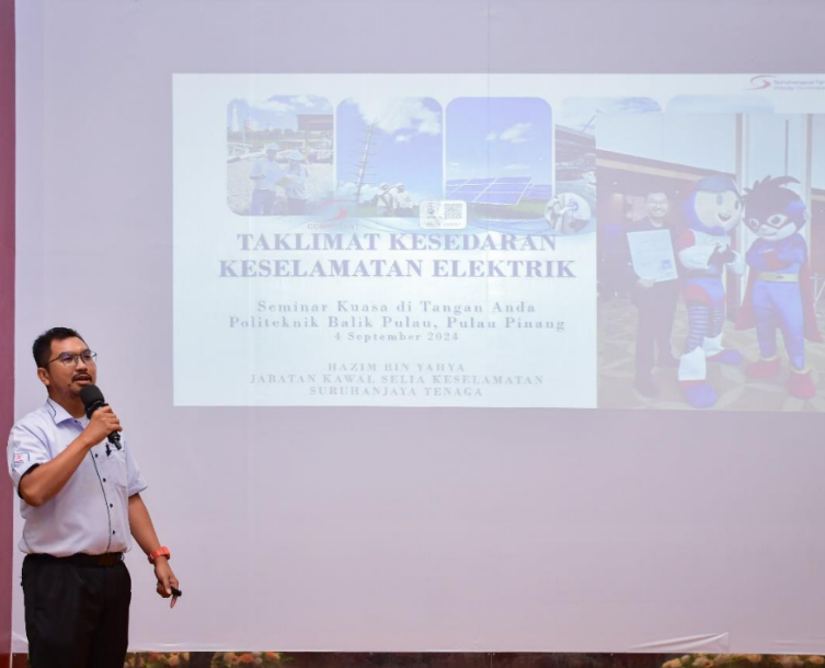 Sesi taklimat kesedaran keselamatan elektrik dalam Seminar Kuasa di Tangan Anda pada 4 September 2024.